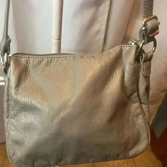 Grey Leather Crossbody Bag - Picture 6 of 14